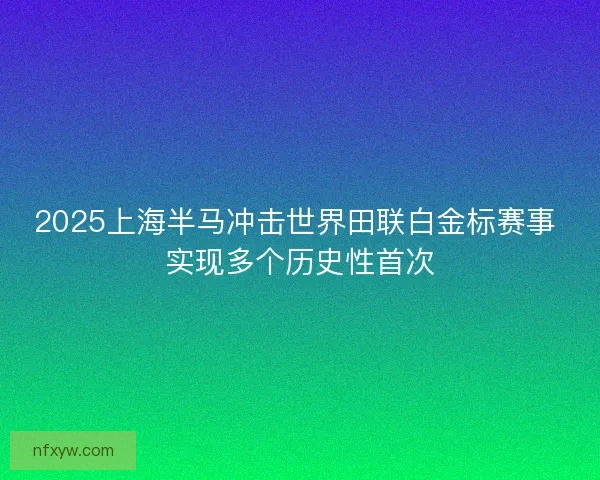 2025上海半马冲击世界田联白金标赛事 实现多个历史性首次